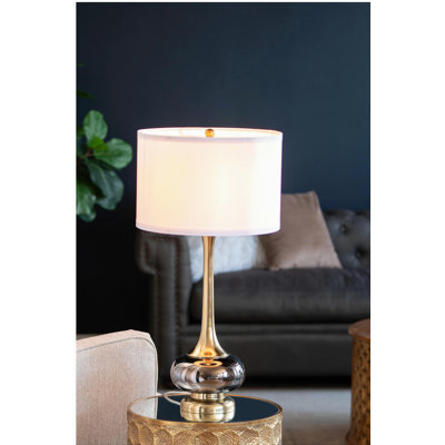 D15x29" Table Lamp with Glass Drum