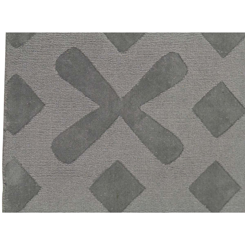 Tapis gris noué à la main de haute qualité