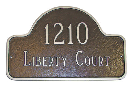 plaque d’adresse murale sur 2 lignes Lexington, Marine / Argent, Oui