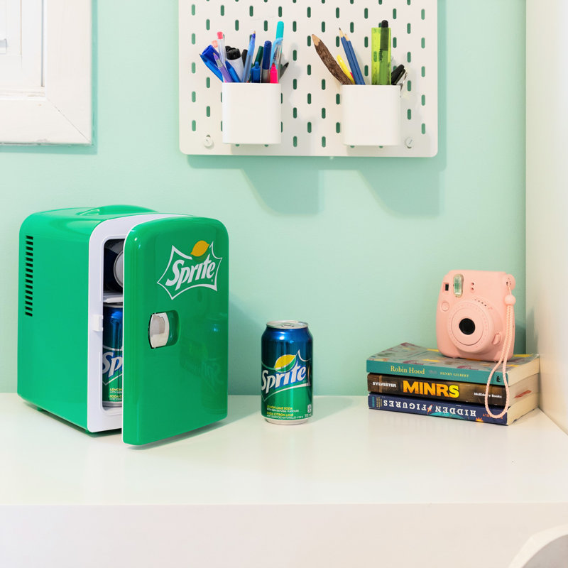 Koolatron Sprite Mini Fridge 4L 6 Can Portable Cooler Warmer for Bedrooms, Green