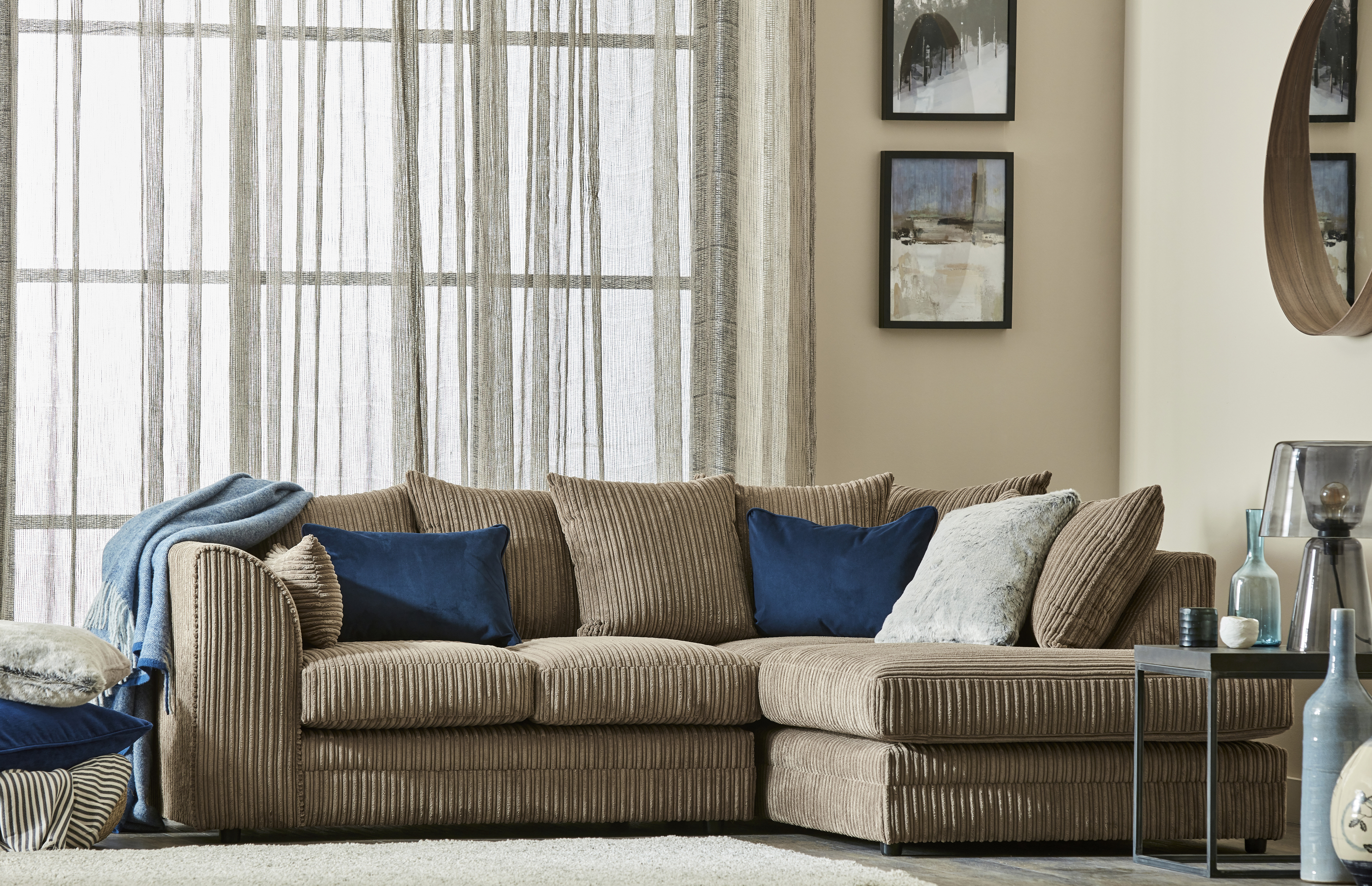 Moana 2 Piece Corduroy Corner Sectional