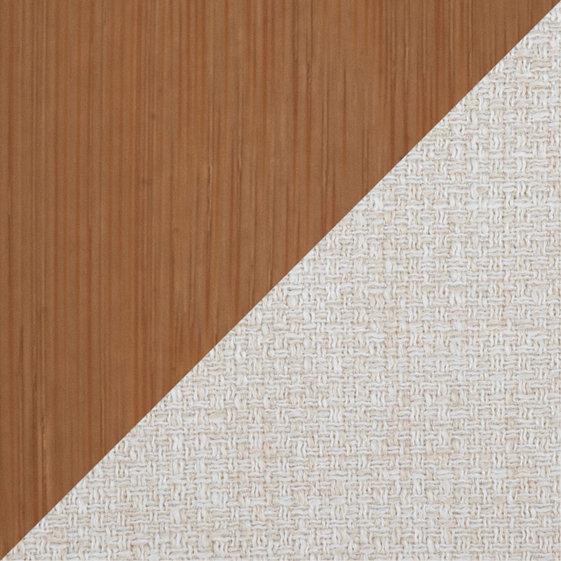 Chaise en bambou noyer et tissu crème