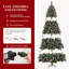 Sapin de Noël en pin givré pré-décoré de 2,3 m (7,5 pi) avec pommes de pin, baies et base en métal