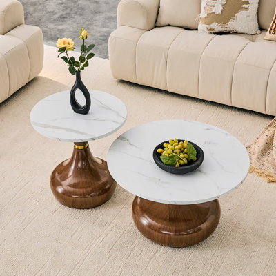 Ensemble de tables basses gigognes de forme ronde