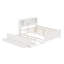 Lit plateforme en bois avec tête de lit avec rangement, USB, lit gigogne et 3 tiroirs-1289795538-1289795537