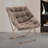Upholstered Folding Square Saucer, Tufted Cozy Accent Chair with Golden Metal Frame for Living Room-149606842-178458867