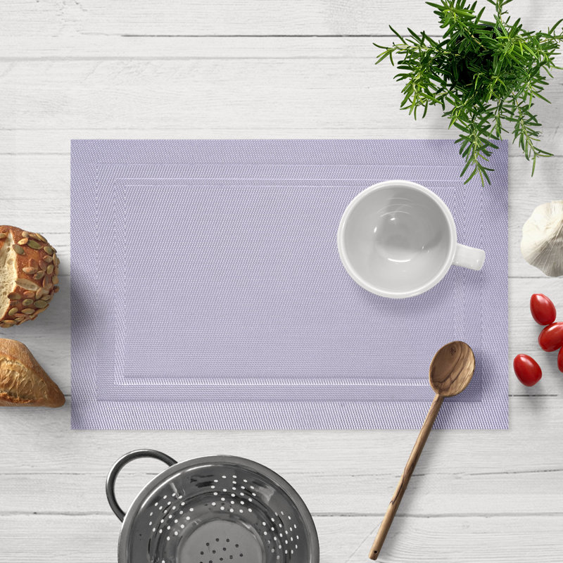 Harpster Vinyl No Pattern Rectangle Placemat, Silver