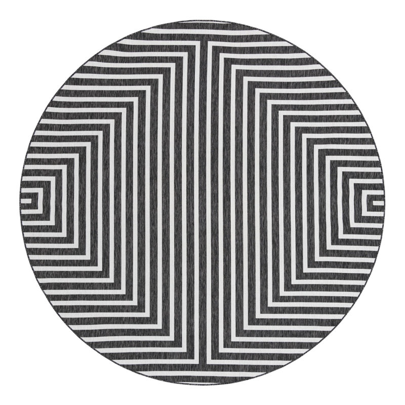 Geometric Indoor / Outdoor Rug, Round 10'