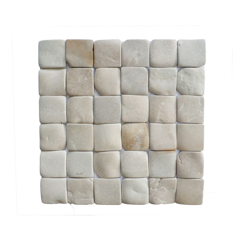 Carreau de mosaïque murale en pierre naturelle 12 "x 12" Florida, Brun clair