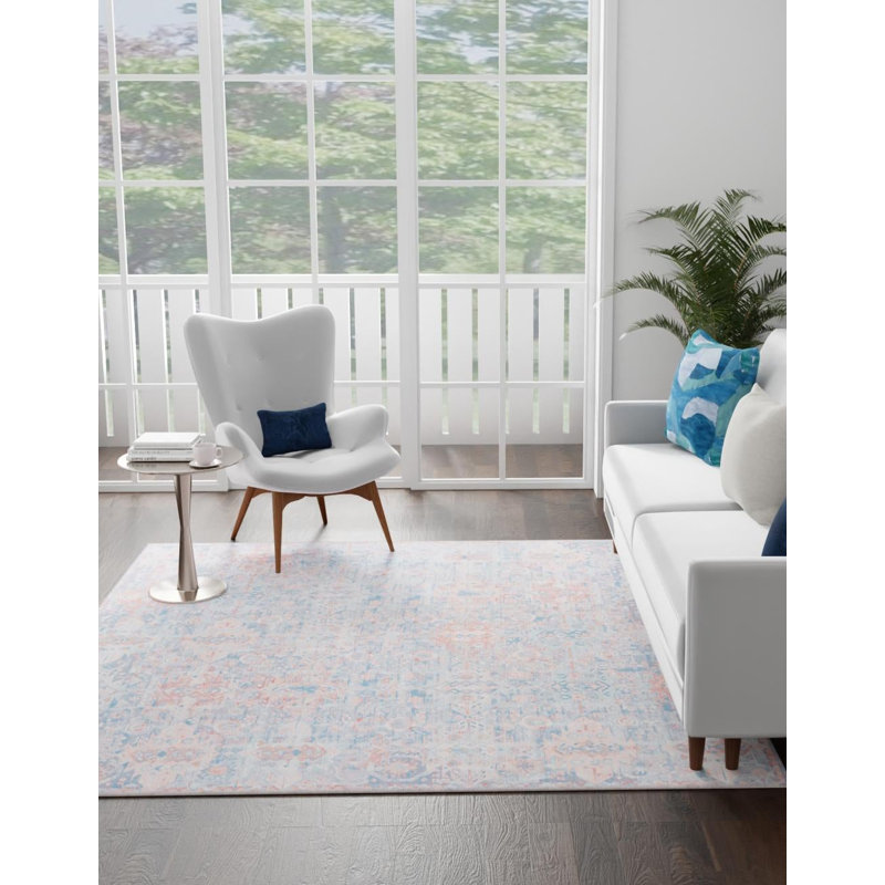 Mayzelle Chenille Oriental Indoor Rug, Square 7'7"