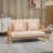 HOMCOM 48" 2-Seater Couch  Small Spaces,  Loveseat Sofa  ,  Furniture, Upholstered Small Couch With Throw Pillow And Wood Legs,