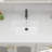 22"x15.3" Undermount Ceramic Bathroom Sink with Overflow Hole Under Counter Rectangle Porcelain Single Basin Lavatory Sink