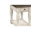 Table de chevet antique blanche et brune avec rangement