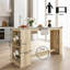 Îlot de cuisine, bar à domicile et table de bar Nexus de 59 po avec rangement ouvert réglable et comptoir aspect marbre Nexus-1924588412