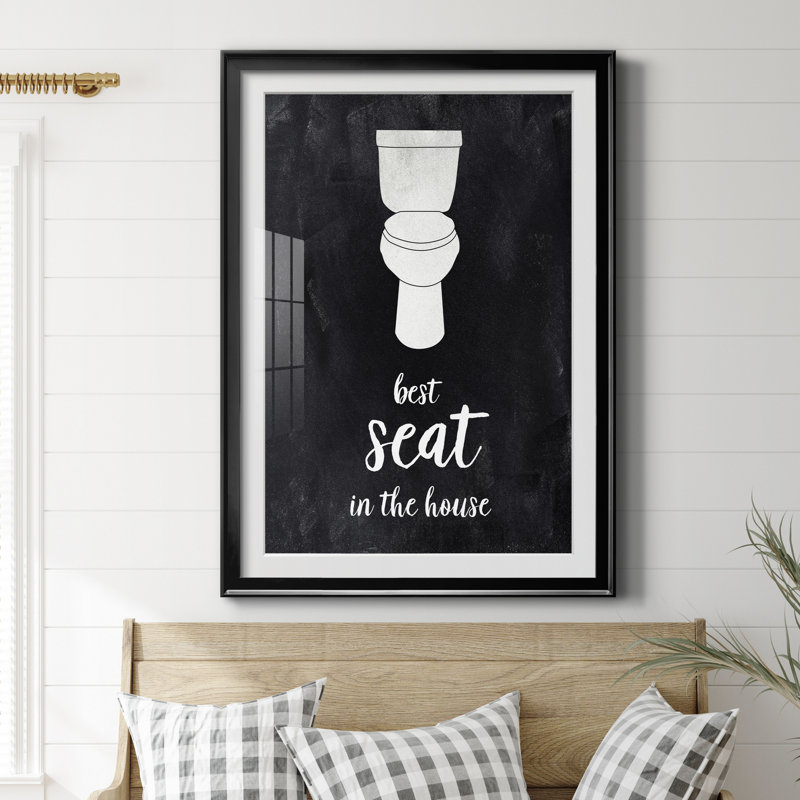 Best Seat - Reproduction d'art textuel sur papier encadré, H 30,5 po x l 42,5 po x P 1,5 po, Papier noir