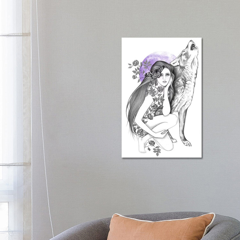 Night Of The Wolf by Andrea Hrnjak - Wrapped Canvas Print, 66.04 cm H x 45.72 cm W x 3.175 cm D