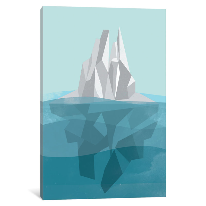 « iceberg », impression sur toile tendue, H 12 po x l 8 po x P 0,75 po, Pas de tapis, Toile tendue