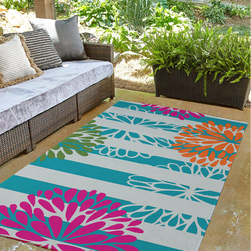 Hidemitsu Chenille Striped Indoor Rug, Round 5'