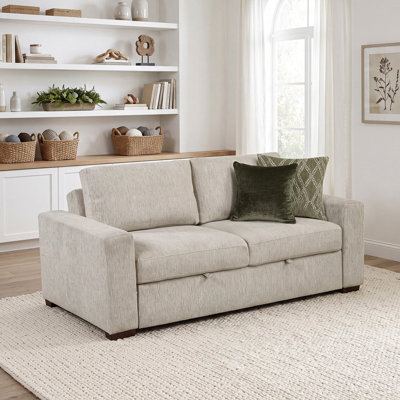 Causeuse en microfibre 2 places avec lit escamotable et dossier escamotable 78 po.