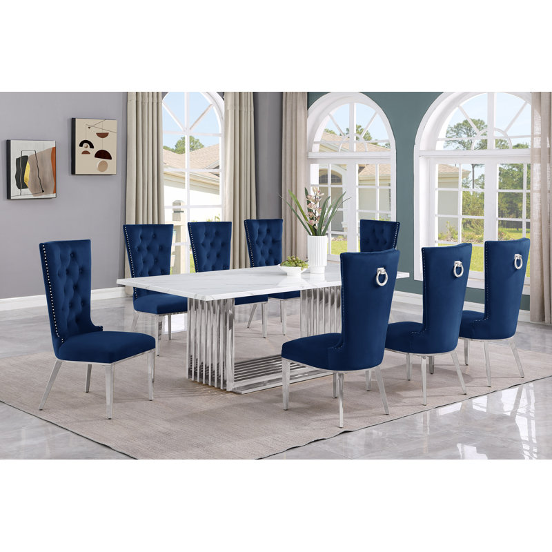 Ensemble repas Barkhamsted, 9, Marine / Argent, Argent