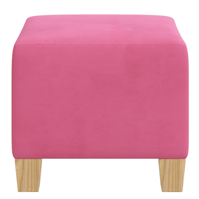 Connie Upholstered Ottoman, Hot Pink Performance Microsuede