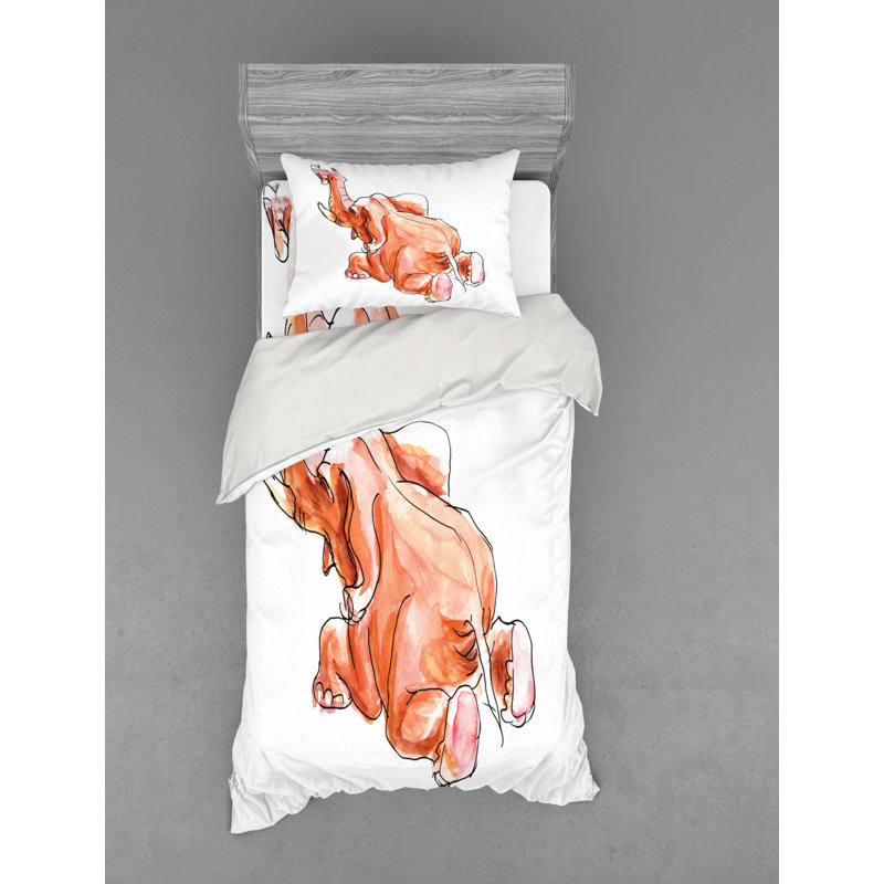 Ensemble de housse de couette d’art aquarelle rabattable avec thème safari little baby