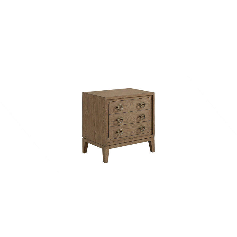 Table de chevet 3 tiroirs avec finition USB au lait