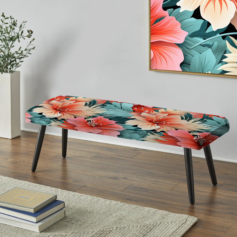 Motif tropical Coral Mirage Vi - banc rembourré noir Tropical