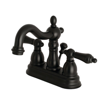 Robinet de salle de bain central à 4 poignées à fixation sur comptoir à 3 trous Kingston avec robinet escamotable en plastique Kingston