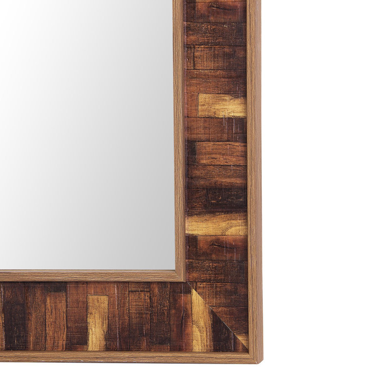Jerrod Flat Wall Mirror, Dark Wood