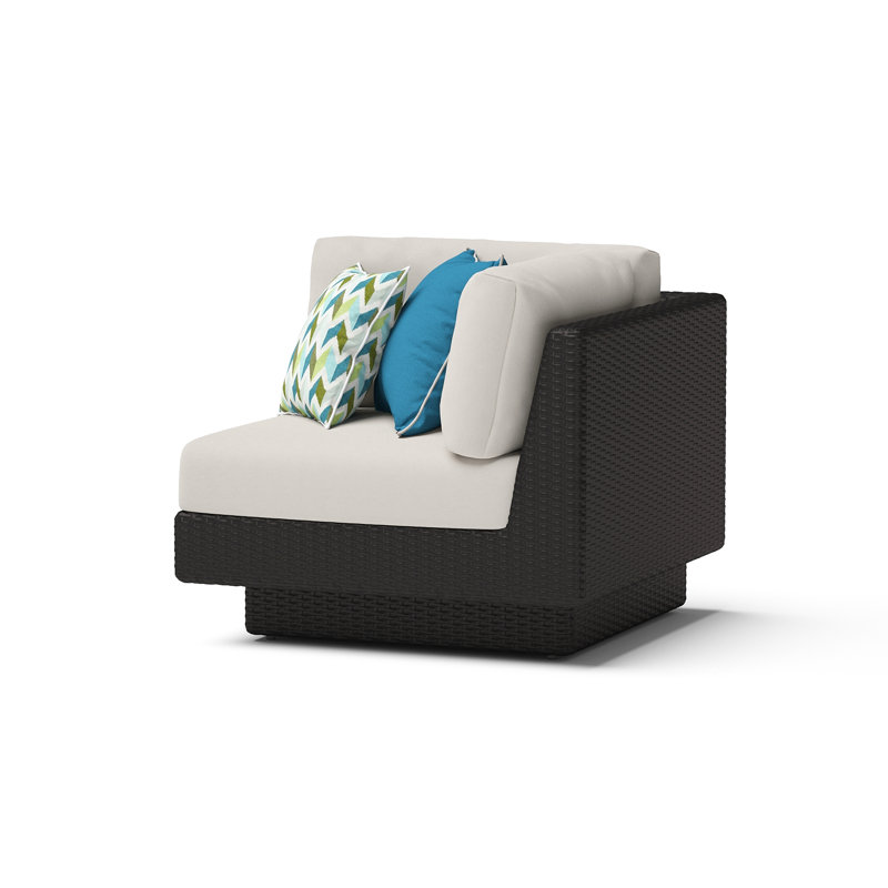 Winnie Outdoor Corner Wedge Lounge Chair, Dove, Espresso