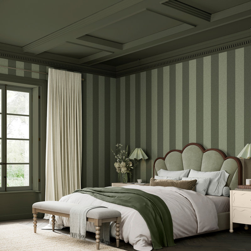 Superfresco Easy Regent Stripe Wallpaper, Green