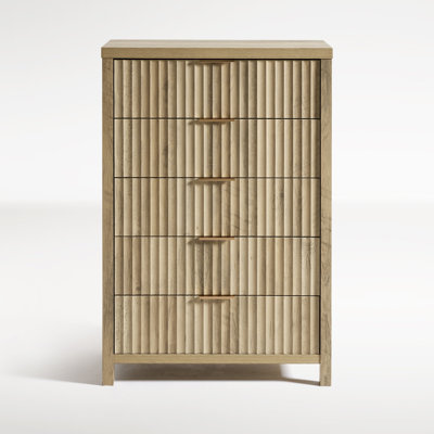 Arrilla Fluted Manufactured Wood 5-Drawer Dresser
