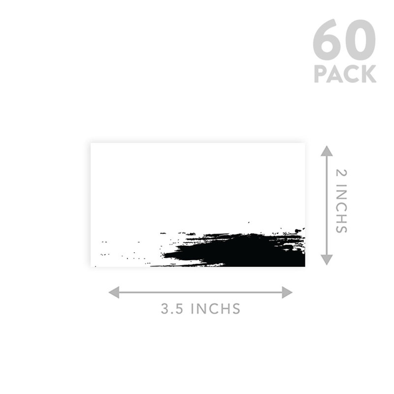 Cartes de lieu de mariage noires Brushstroke