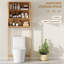 Armoire au-dessus de la toilette avec tablette réglable, finition en bois naturel