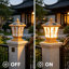 Lampadaire noir à double usage solaire et câblé noir, DEL 4 couleurs, étanche IP65, avec télécommande, pour barrière extérieure et patio-335192377-335192376