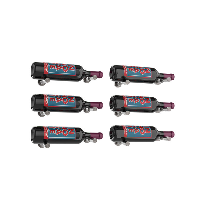 Support à vin mural pour 6 ou 12 bouteilles Iowa, Aluminium fraisé, 6