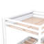Lit superposé convertible en bois pleine grandeur avec escalier de rangement, table de chevet et 3 tiroirs, blanc