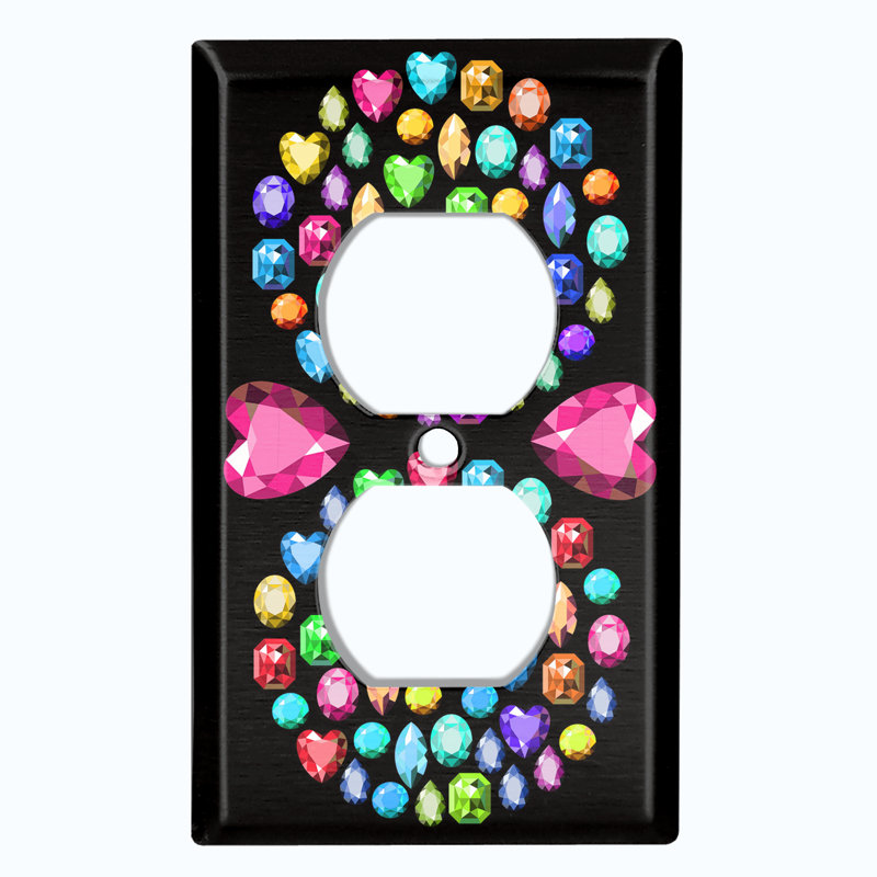 Plaque murale en forme de cercle coloré avec bijoux en diamant coloré