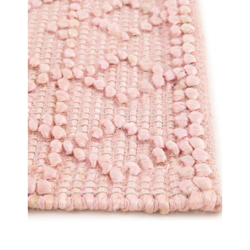 Tapis rose en jute / sisal tissé à la main Michailas, Carré 7 pi 10 po