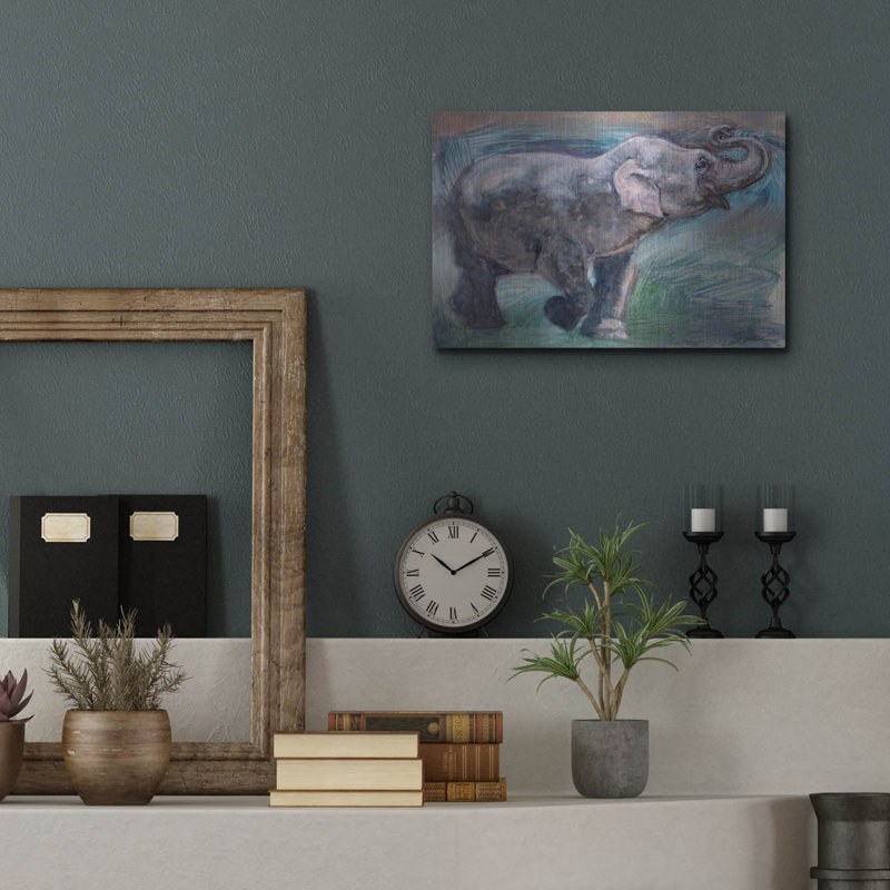 «Elephant Jubilee» par Robert Campbell sur métal, H 12 po x l 16 po