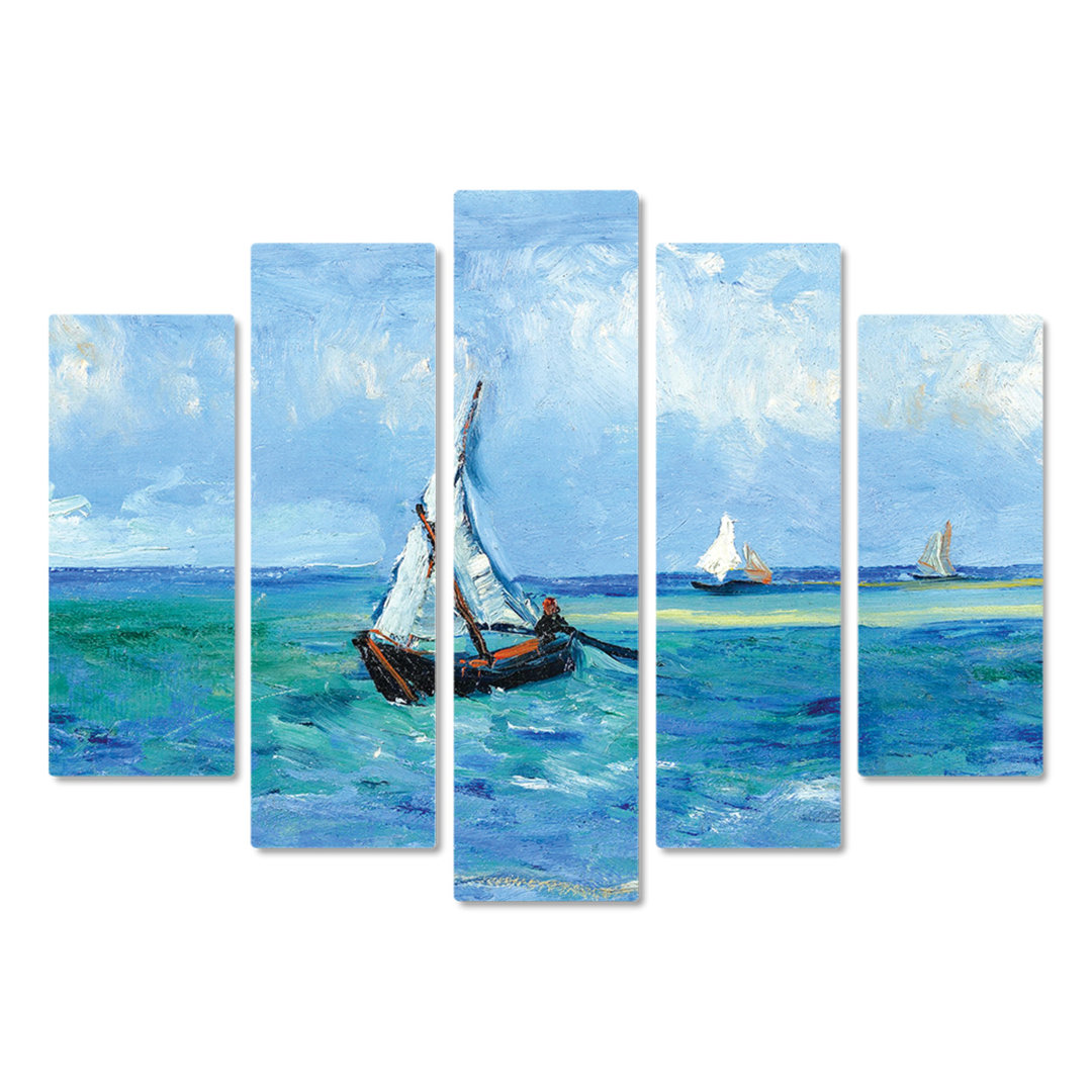 5-tlg. MDF-Bilder-Set Das Meer bei Les Saintes Maries von Vincent Van Gogh