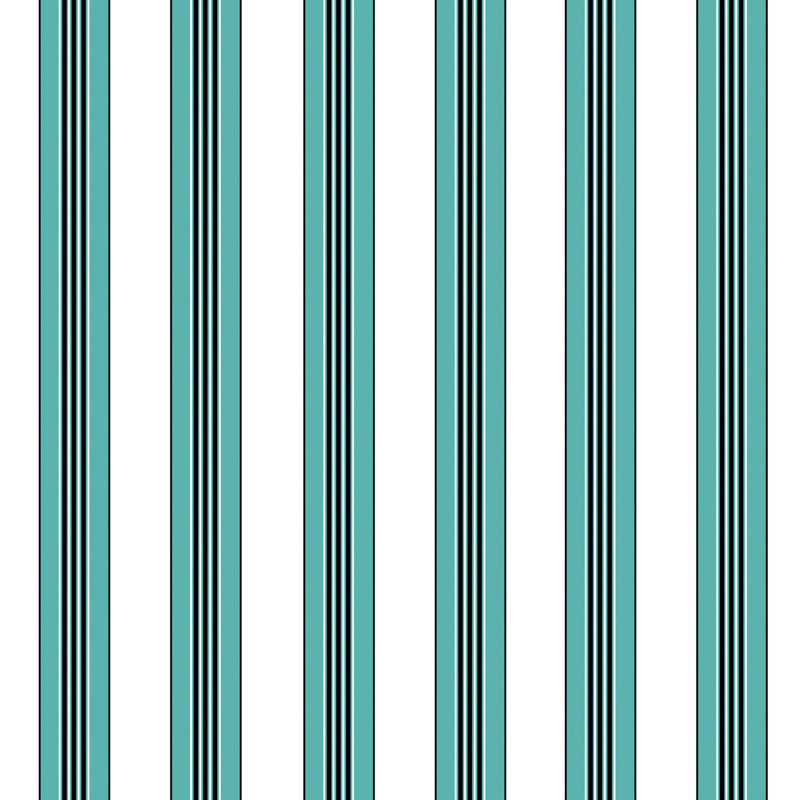 Madeleine Castaing Rayure Lione 3' L x 47.24" W Wallpaper Roll, Aqua