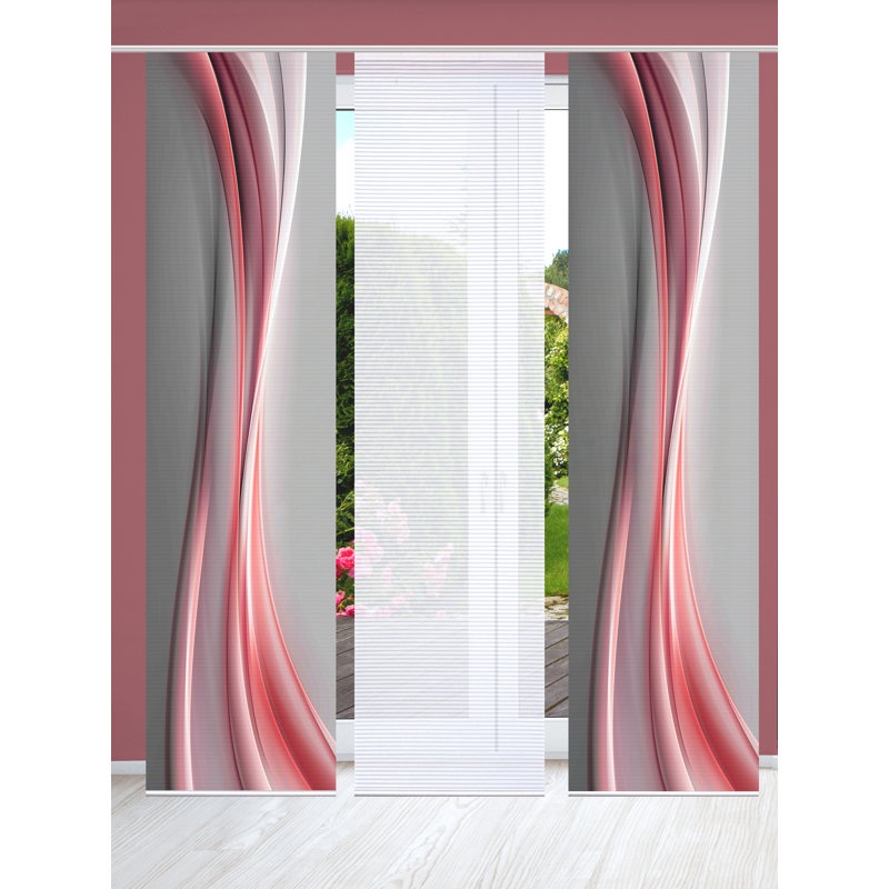 Semi Sheer Sliding Panel, White / opaline