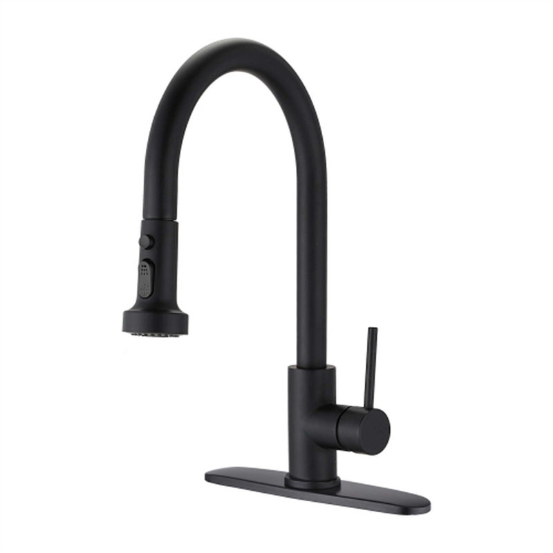 Red Cloud Pull Down Kitchen Faucet, Black