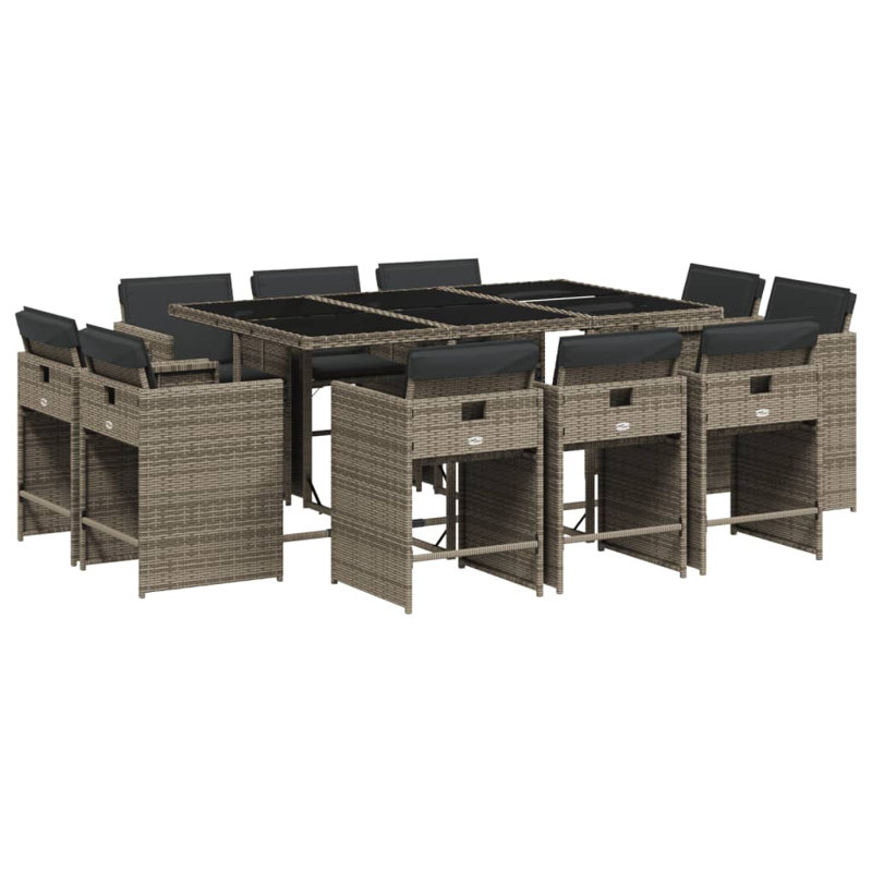  Patio Dining Set Set Of 10 Grey