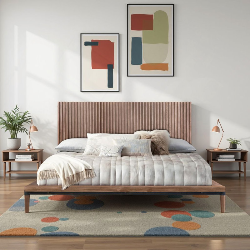 Tranquility Platform Bed, Minimal Assembly, Queen