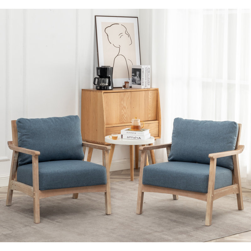 Fauteuil Itzhak, Mélange de lin bleu
