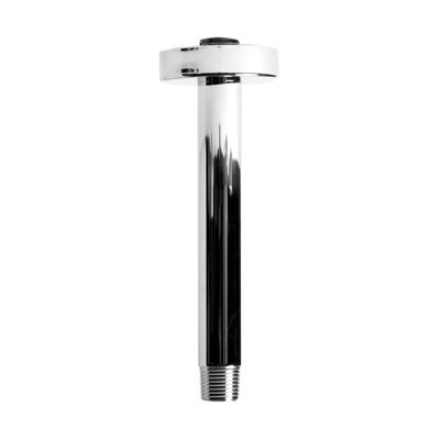 Bras de douche rond noir mat 6 po