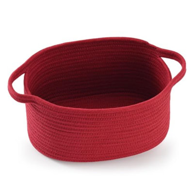 Mignon panier-cadeau bourgogne tissé - paniers de bavures vides pour la tombola d'anniversaire de la Saint-Valentin, boîte de rangement décorative pour jouets décoratifs saisonniers (P 13 po x l 8 po x H 6 po)